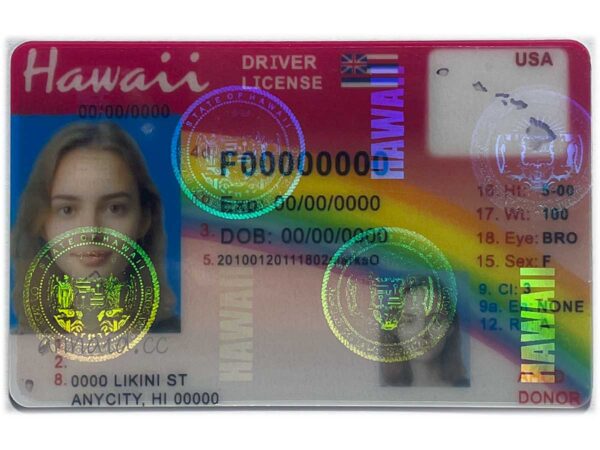 Hawaii fake driver license