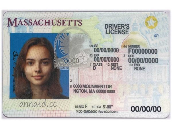 Massachusetts fake driver license