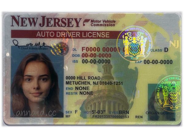 New Jersey fake driver license