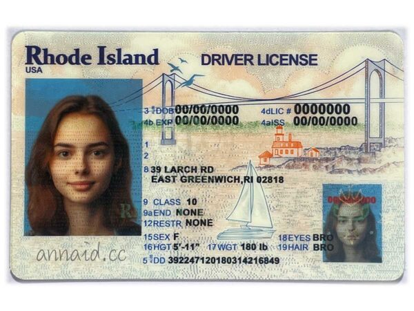 Rhode Island fake driver license