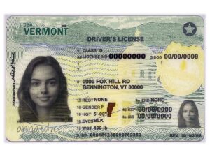 Vermont fake driver license